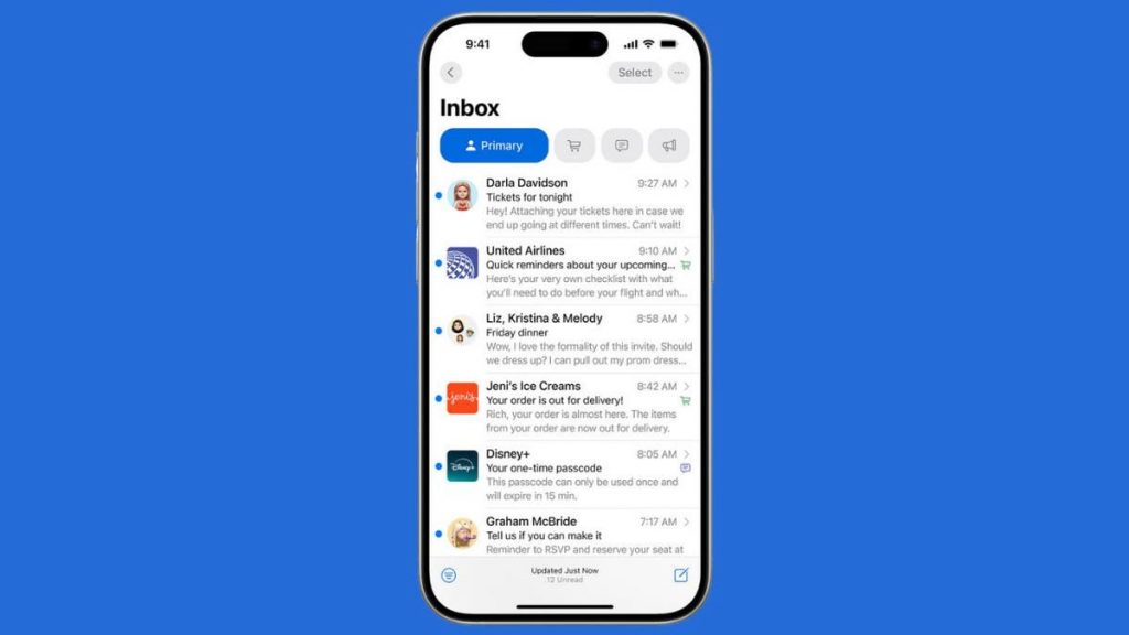 Apple Mail app redesign introduces new categorization feature in iOS 18.2