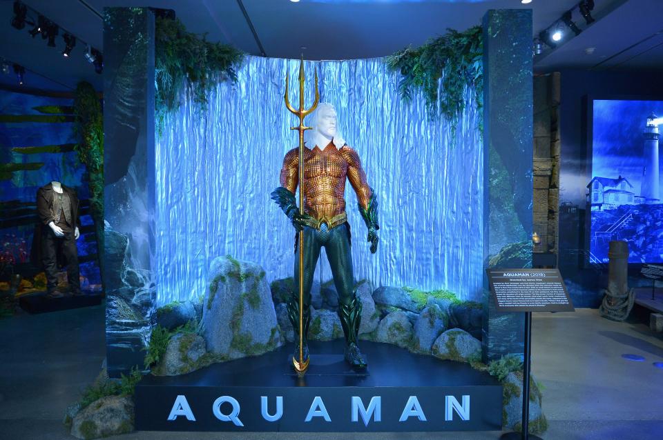 LOS ANGELES, CALIFORNIA - MARCH 05: The Aquaman exhibit on display during the Warner Bros. Studio Tour Hollywood Aquaman Exhibit reveal on March 05, 2019 in Los Angeles, California. (Photo by Charley Gallay/Getty Images for Warner Bros. Studio Tour Hollywood)