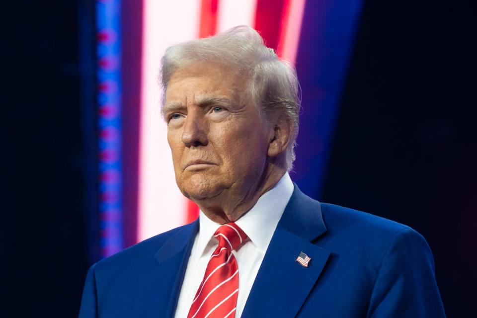 President-elect Donald Trump looks on during Turning Point USA's AmericaFest at the Phoenix Convention Center last week in Phoenix, Arizona. His cabinet picks have been ordered to get any social media posts cleared ahead of time by the incoming White House counsel (Getty Images)