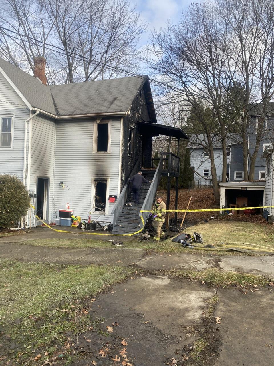 Four children and one adult were rescued from a Monday morning fire at 192 Chestnut Street.