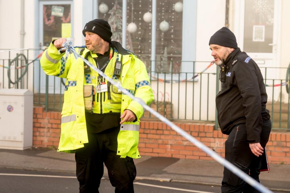 Police pictured at the scene of the quad bike crash (PA)