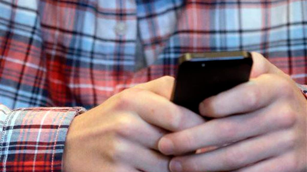 This file photo shows someone checking his smartphone