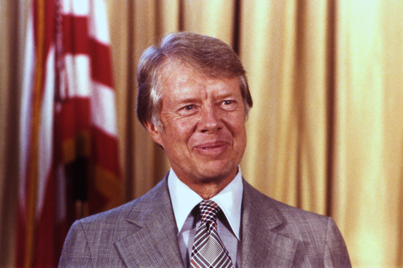 President Jimmy Carter in the White House's Oval Office in 1977.