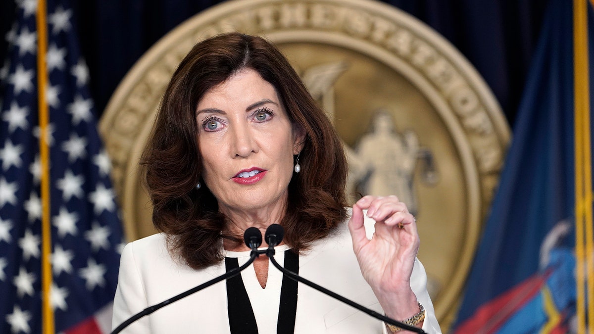 New York Gov. Kathy Hochul signed a bill to charge "polluters" for climate change.