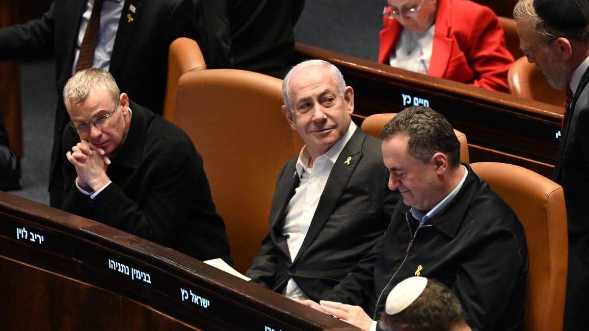 Netanyahu smiling