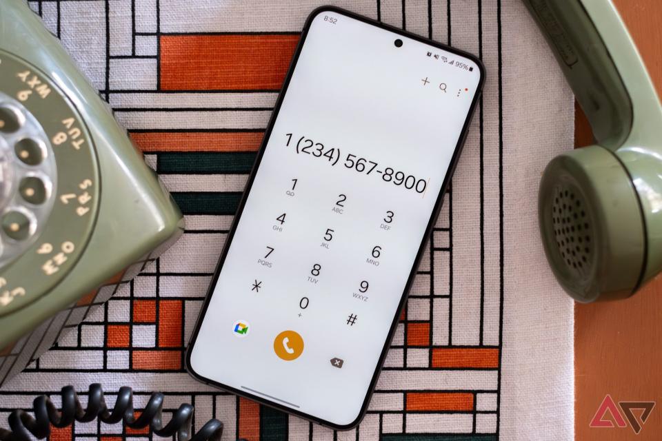 The Samsung Galaxy S24+ with its phone app open