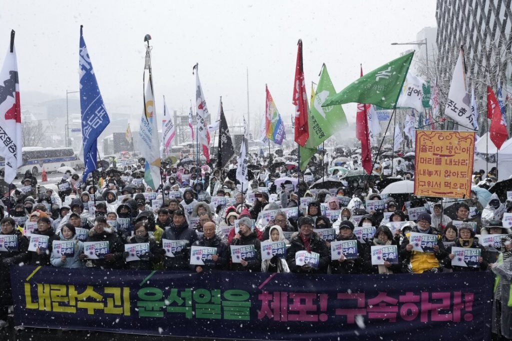 South Korean protesters brave cold to demand Yoon’s ouster : NPR