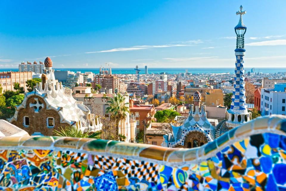 park guell in barcelona, spain