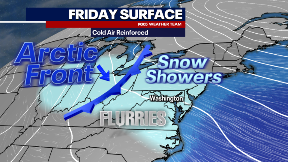 <div>Cold Air Will Be Reinforced Friday As A Powerful Cold Front Sweeps The Region</div>