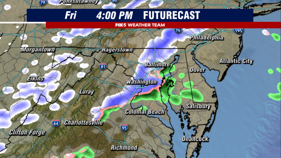 <div>A Weather Model Shows The Threat For Snow Showers and Snow Squalls in the DC Region on Friday Afternoon.</div>