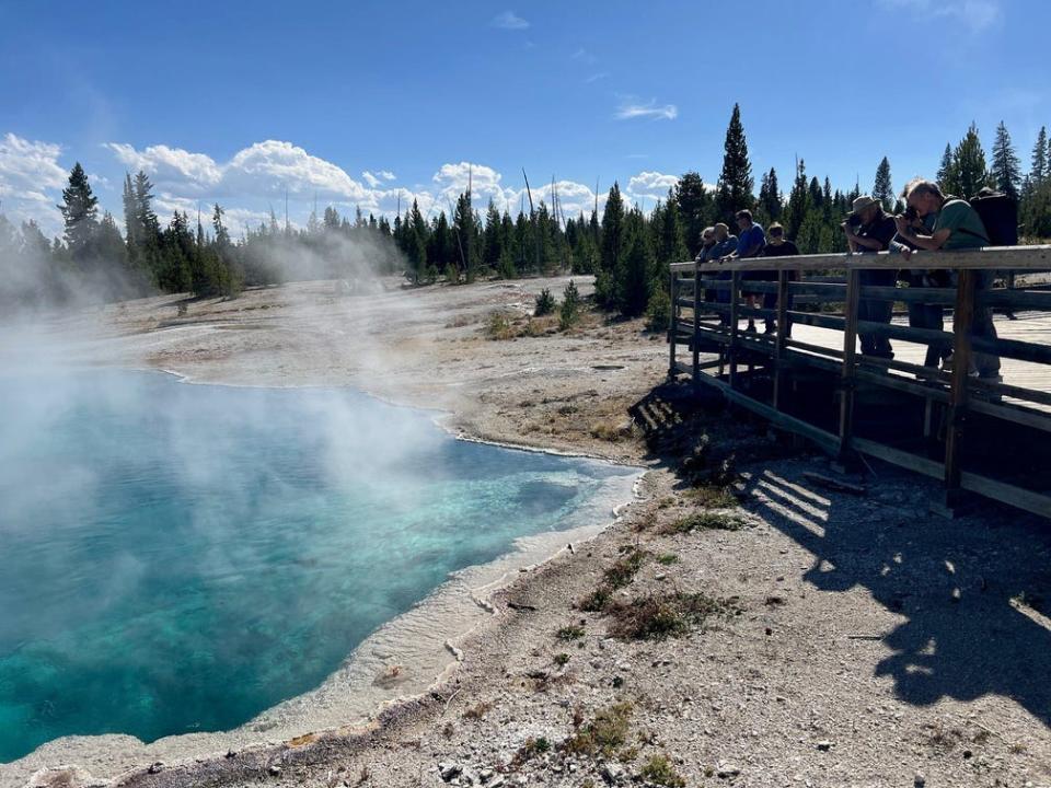 Visitors are asked to stay on boardwalks to not only protect themselves, but fragile thermal features of Yellowstone National Park.