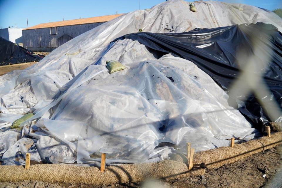 Construction work on a new mixed-use condominium and commercial space development at the former site of B.J.&#x002019;s ATV Rentals at 197 West Grand Ave. in Grover Beach unearthed an oily substance that residents nearby could smell, pictured Tuesday, Dec. 31, 2024. Grover Beach community development director Megan Martin said the contaminated soil was expected in the building process, and will be removed by Friday, Jan. 10, 2025.