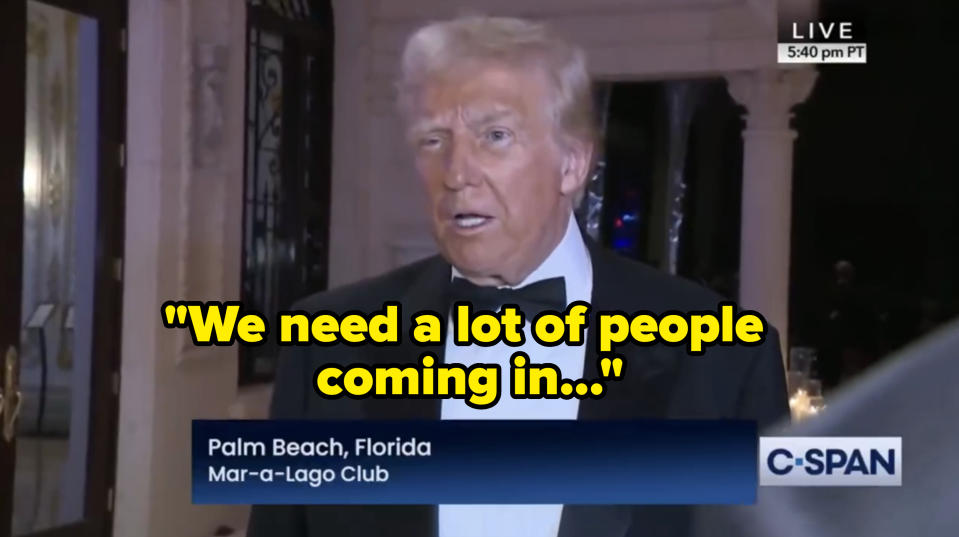 Person in a tuxedo at Mar-a-Lago Club, Palm Beach, Florida, appearing in a C-SPAN broadcast