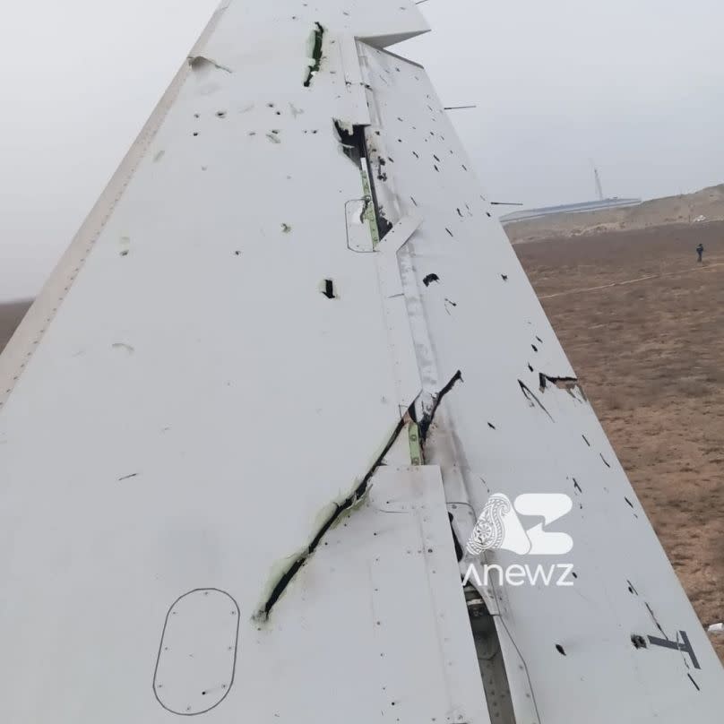 Image of the Azerbaijan Airlines aircraft that crashed near Aktau, Kazakhstan on 25 December 2024.