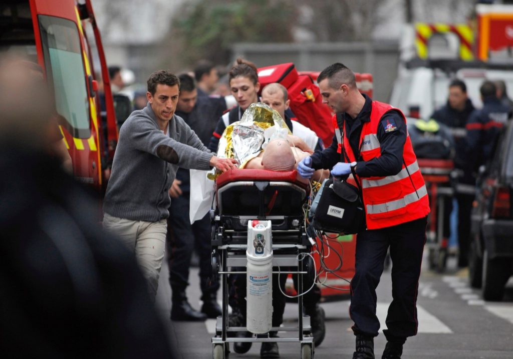 January 7, gunmen kill 12 at Charlie Hebdo newspaper in Paris