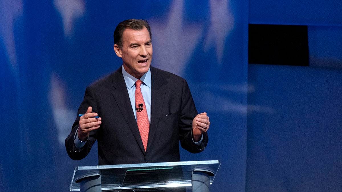 Tom Suozzi on the debate stage