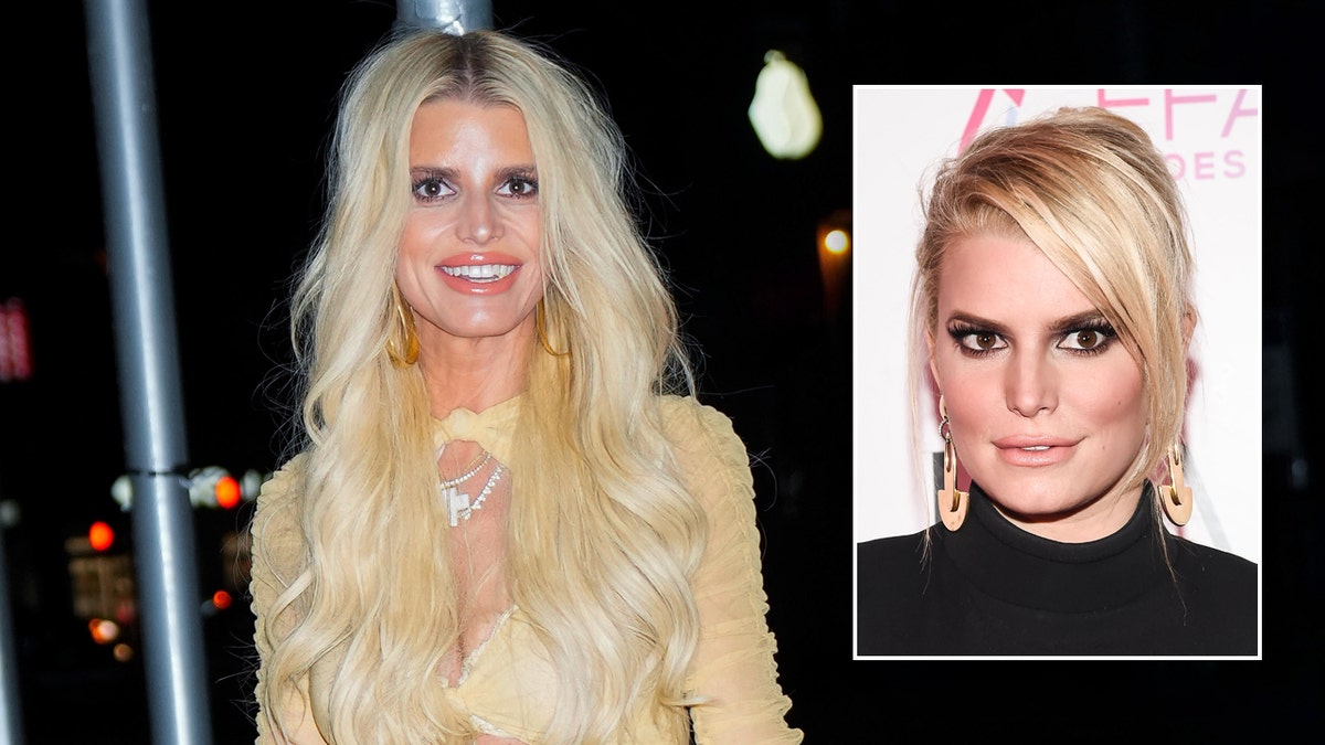 Jessica Simpson in 2023 and 2016