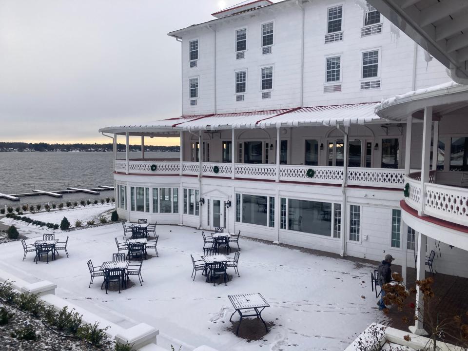 The Hotel Conneaut, built in 1903, overlooks the shoreline of Conneaut Lake in Crawford County.