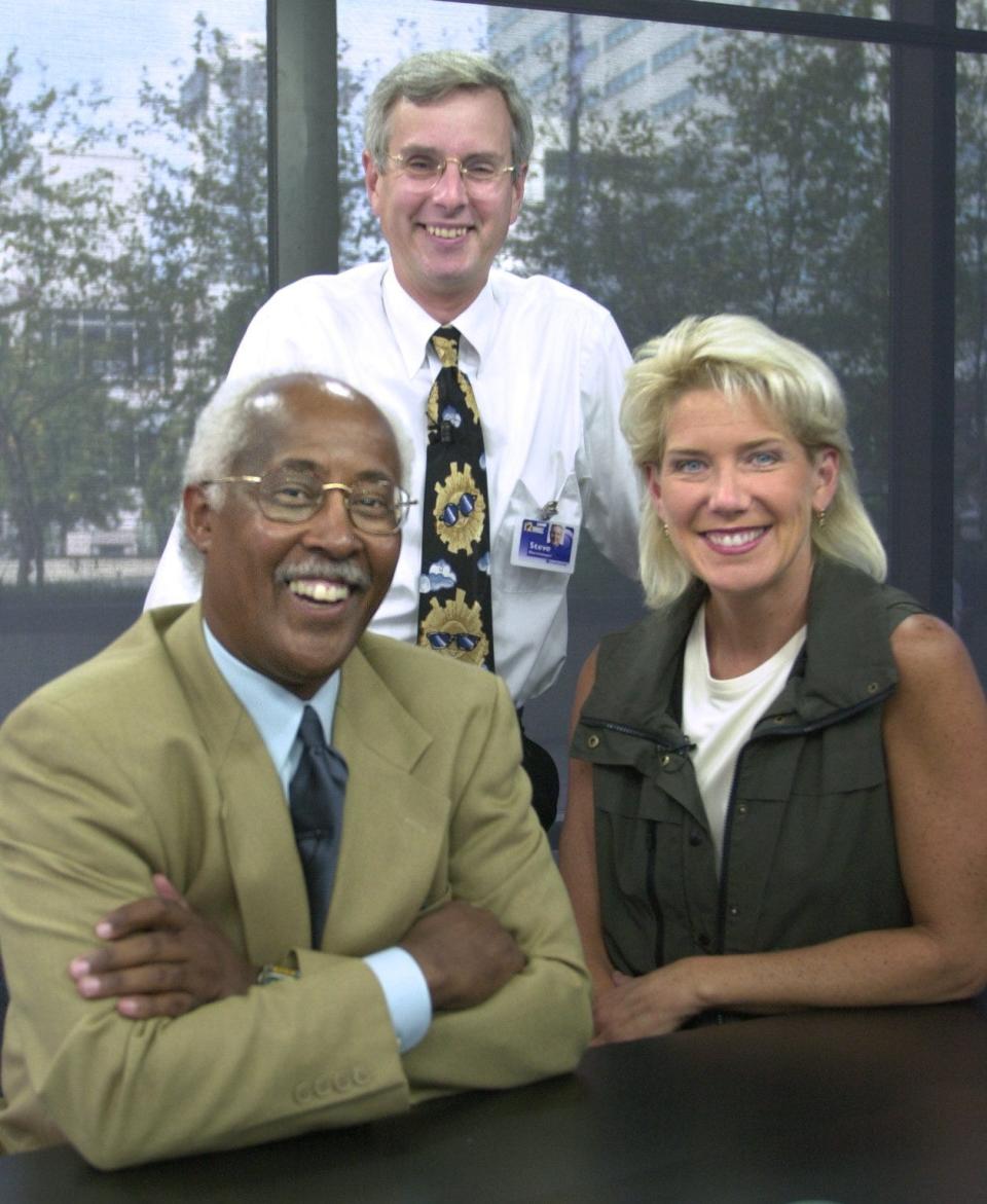 The cast of WKRC's &quot;Good Morning Cincinnati&quot; in 2001: Steve Horstmeyer, standing, John Lomax, left, and Cammy Dierking during a rehearsal.