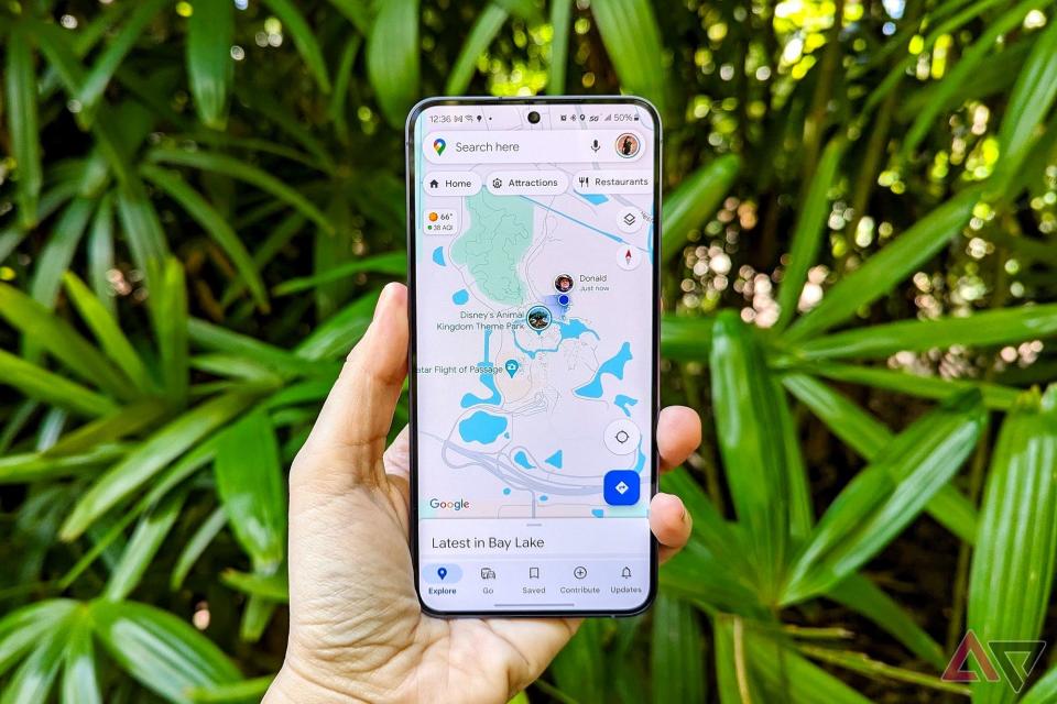 Google Maps on the Samsung Galaxy S24 in the wilds of Disney's Animal Kingdom