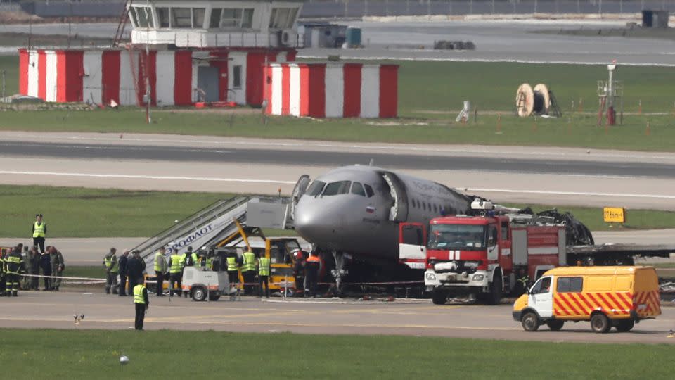 41 out of 78 people died onboard Aeroflot flight 1492, which crashed and caught fire at Moscow Sheremetyevo airport in May 2019. - Maxim Shipenkov/EPA-EFE/Shutterstock