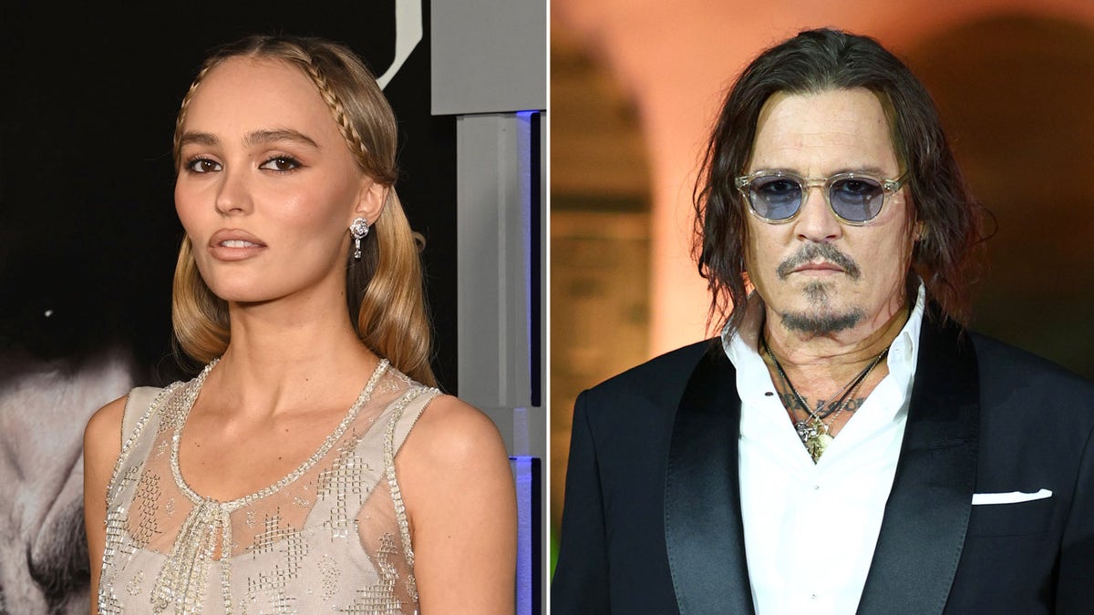 Actress Lily Rose Depp attends movie premiere, Johnny Depp wears black suit