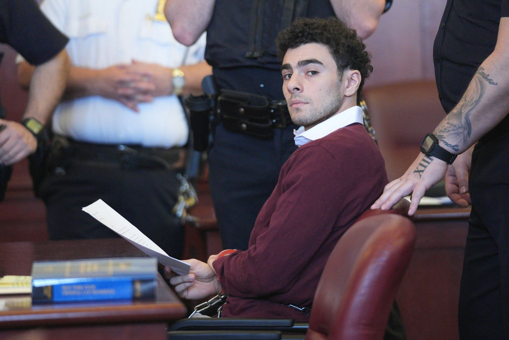 Luigi Mangione in a courtroom