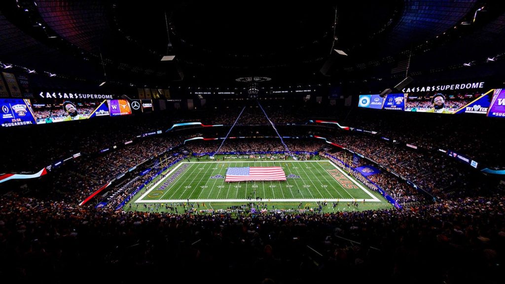 College football fans launch into ‘U-S-A!’ chant after moment of silence for victims of New Orleans attack