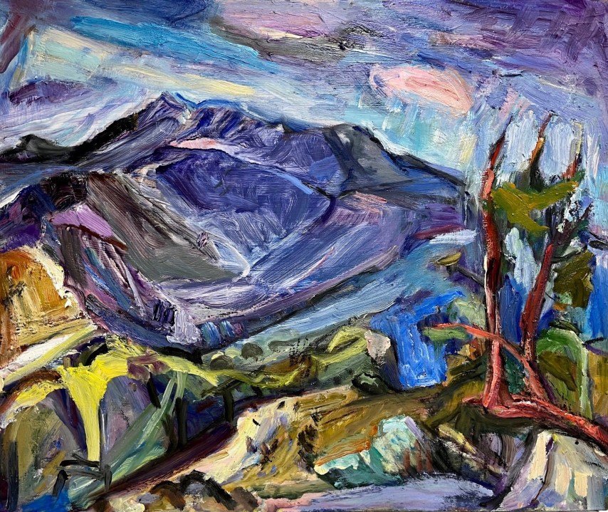 Echo Mountain talking- oil/board (Photo: Union Hall Gallery)